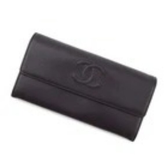 CHANEL CC Logo Long Flap Wallet Calfskin Purple - Picture 2 of 16